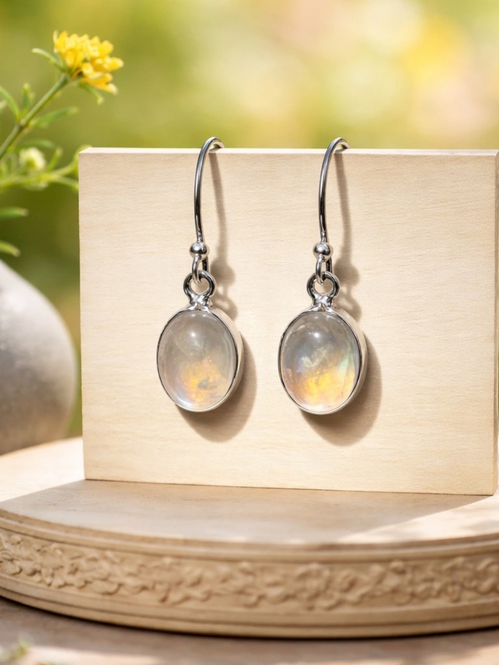 Rainbow Moonstone Earrings